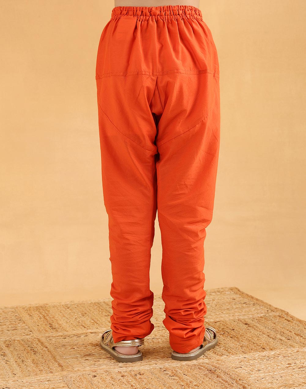 Red Cotton Dobby 3pc Churidar Set