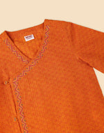 Mustard Cotton Dobby 2pc Dhoti Set
