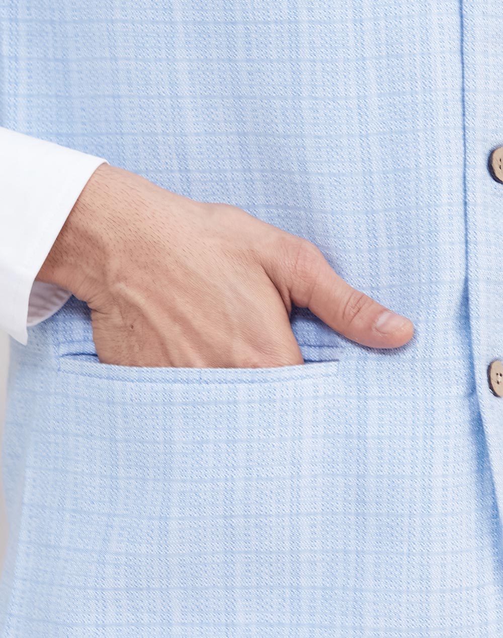 Blue Cotton Nehru Jacket