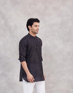 Black Cotton Short Kurta