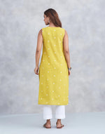 Mustard Cotton Long Kurta