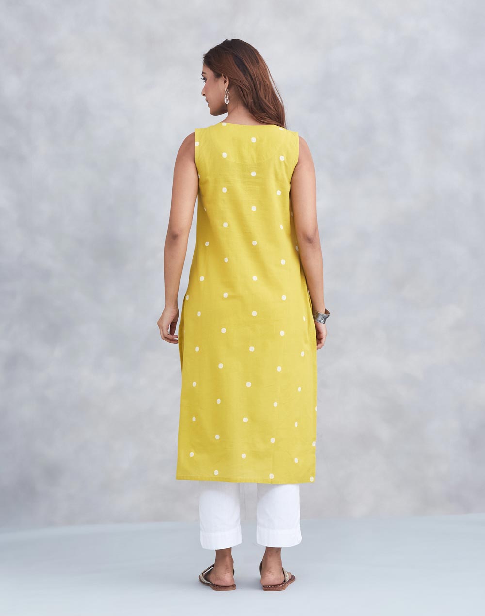 Mustard Cotton Long Kurta