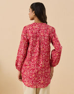 Red Cotton Silk Tunic