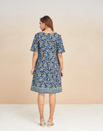 Green Cotton Hand Block Printed Short Dress