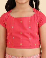 Pink Cotton Printed 3pc Lehenga Set