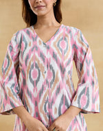 Pink Cotton Ikat Pant & Tunic Set