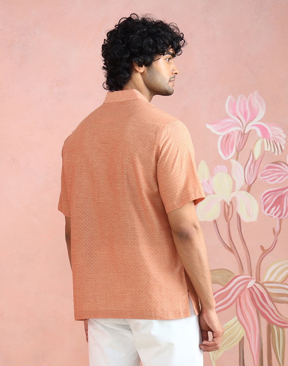 Indigo Cotton Dabu Printed Slim Fit Shirt