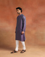 Purple Viscose Silk Long Kurta