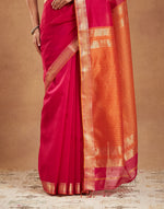 Magenta Cotton Silk Blend Maheshwari Sari