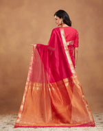 Magenta Cotton Silk Blend Maheshwari Sari