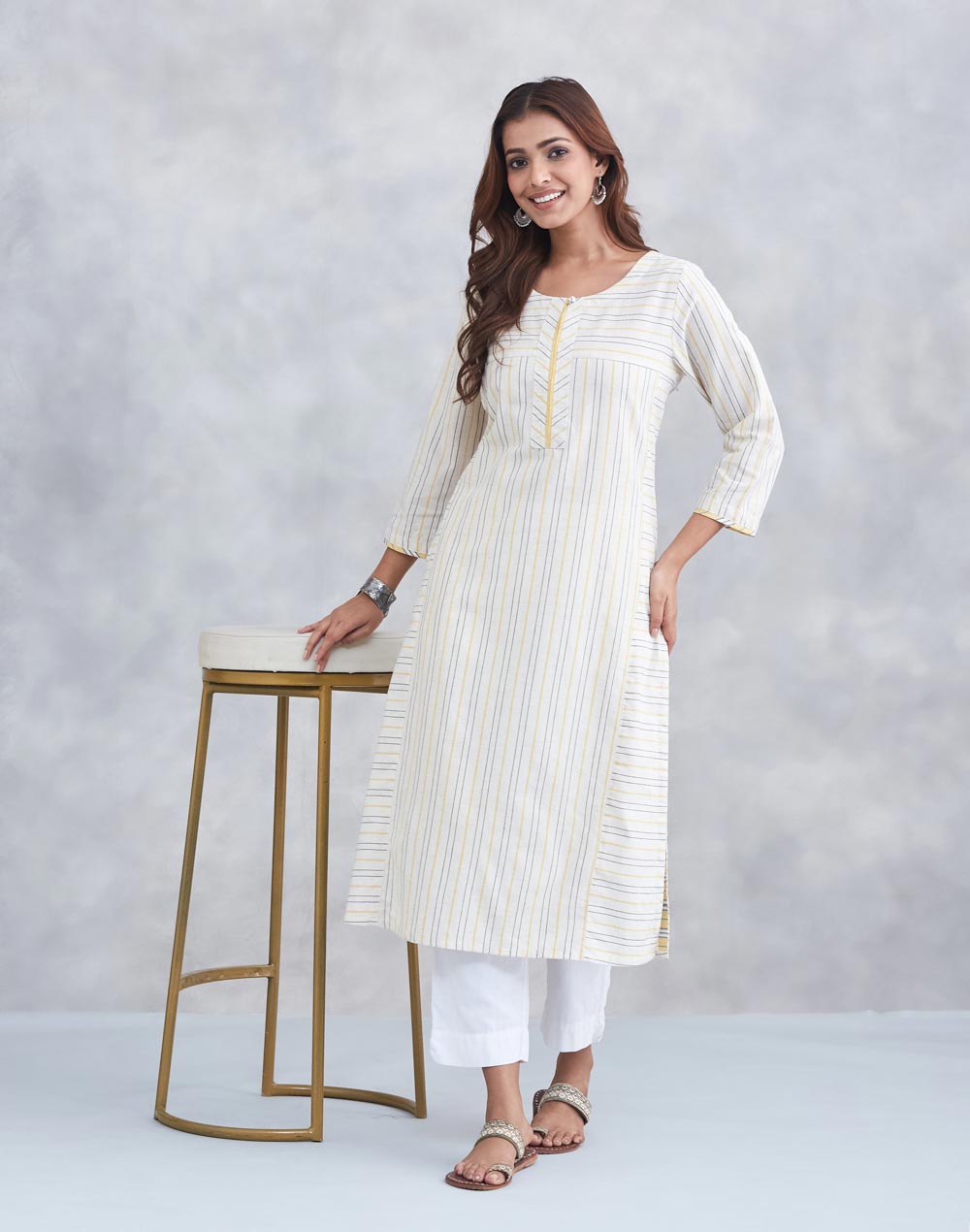 Offwhite Cotton Long Kurta