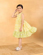 Yellow Cotton Printed Dress