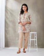 Natural Cotton Hand Block Printed Slim Fit Short Kurta