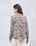Black Rayon Blend Printed Top
