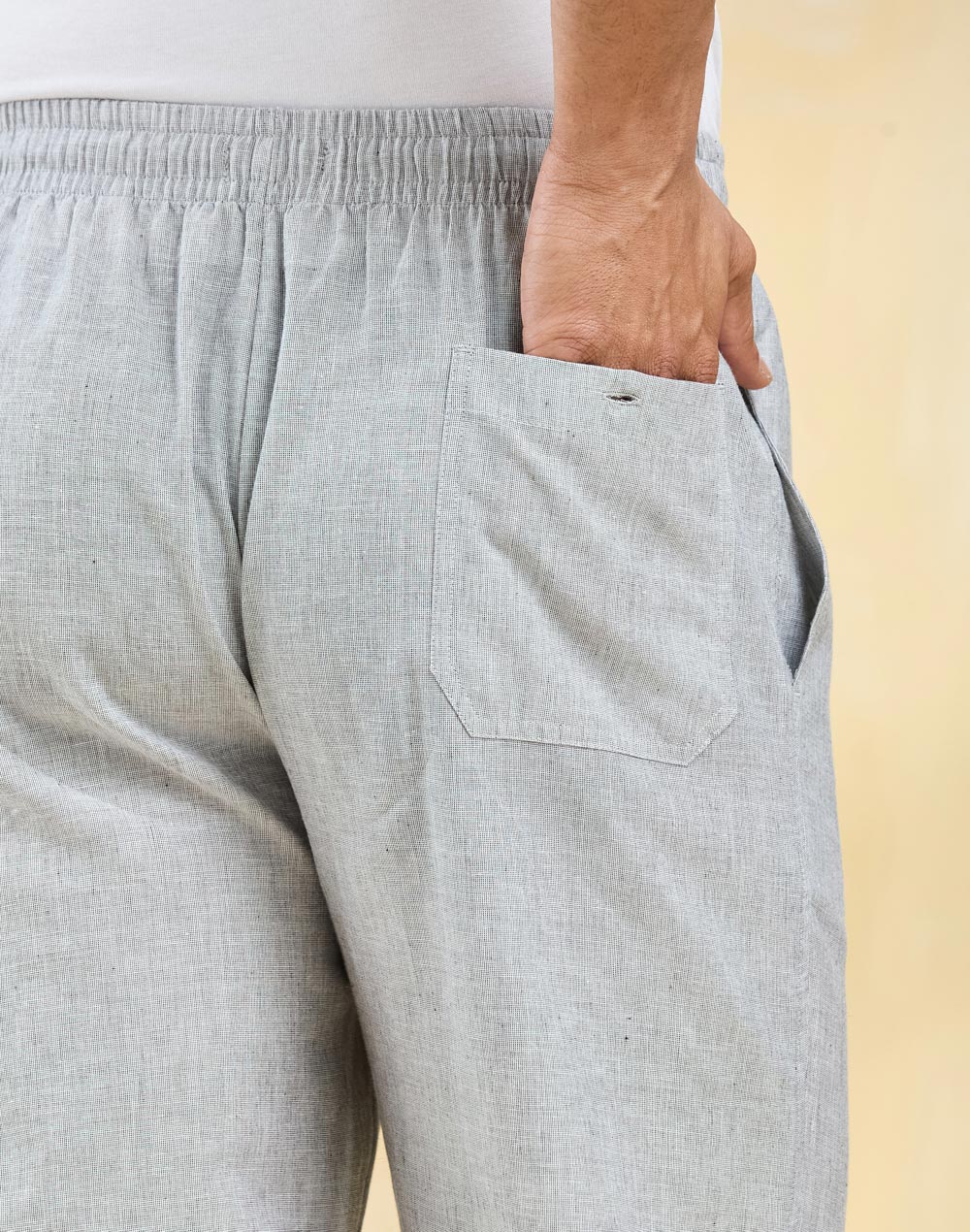 Grey Cotton Drawstring Pant