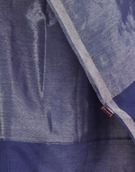 Navy Cotton Silk Blend Hand Woven Stole