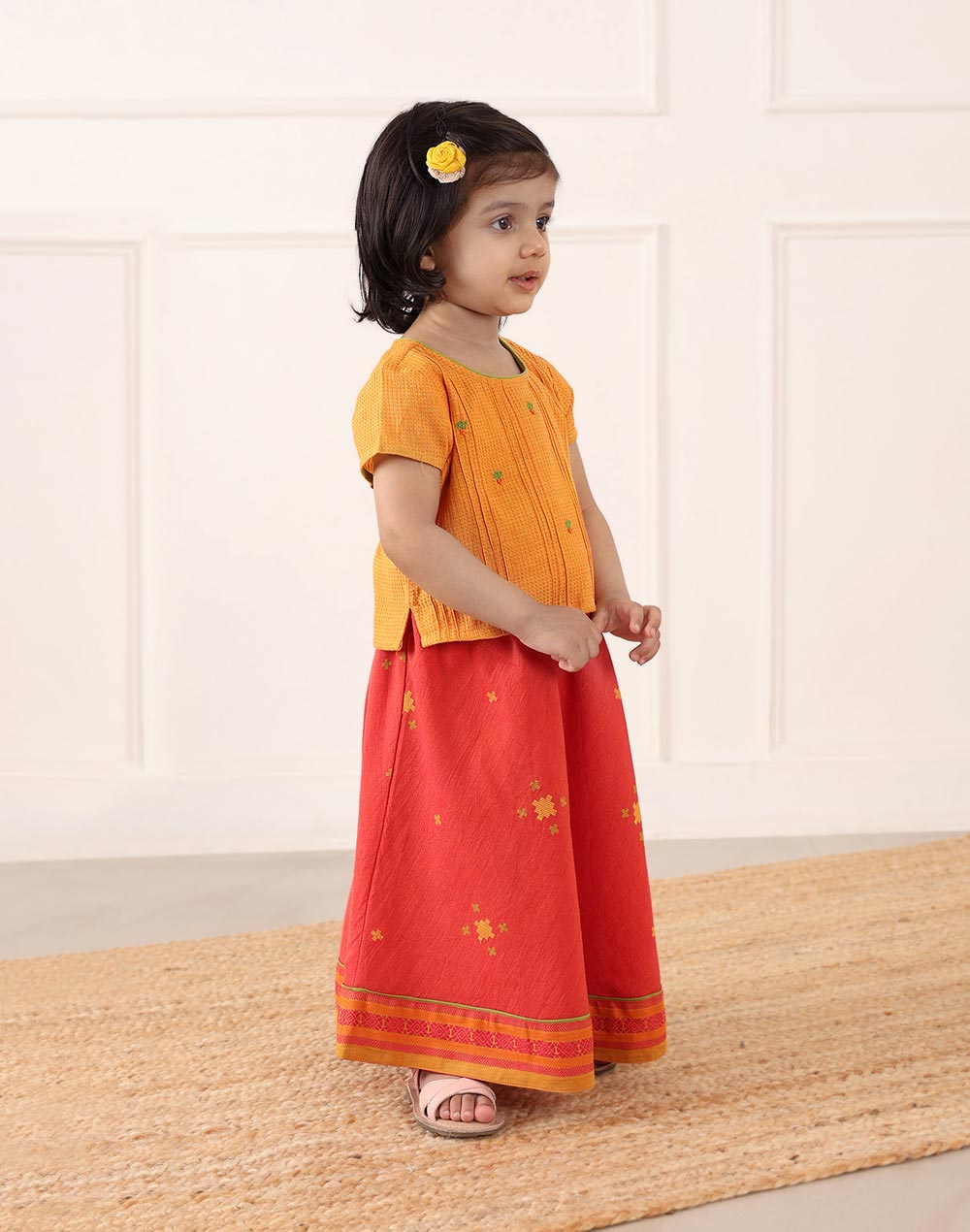 Pink Cotton Dobby 2pc Lehenga Set