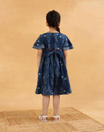 Indigo Cotton Dabu Printed Dress