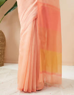 Orange Viscose Silk Hand Woven Wonders Sari