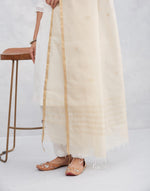 Beige Cotton Silk Blend Dupatta
