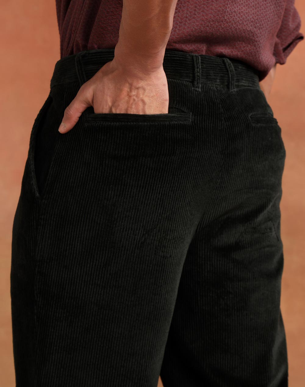 Green Cotton Blend Pant