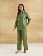 Green Cotton Linen Envoy Pant & Top Set