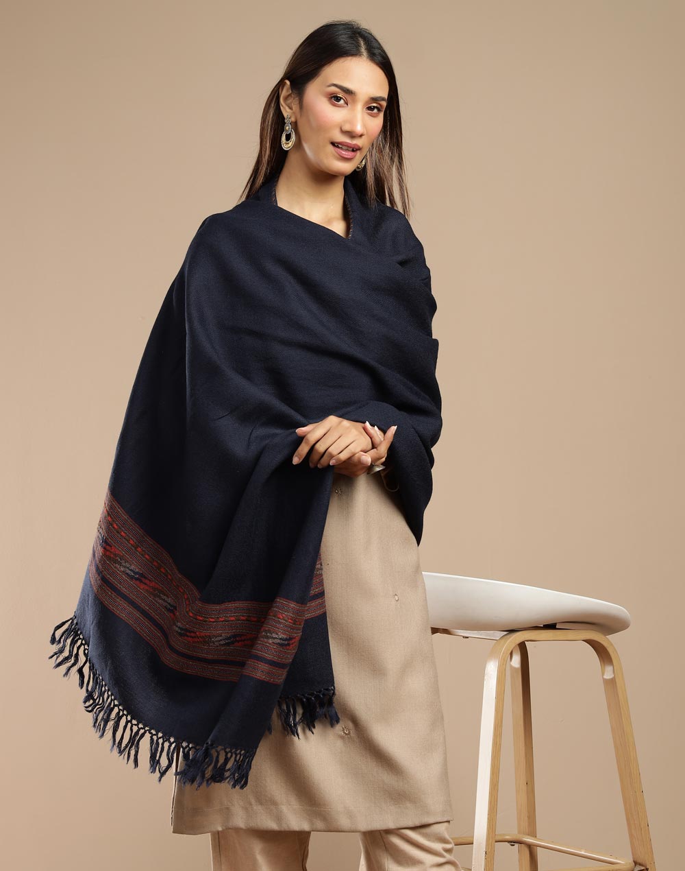 Navyblue Wool Shawl