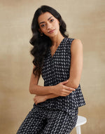 Navy Cotton Retro Revival Coordinated Jacket & Pant Set