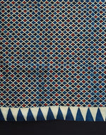 Indigo Viscose Blend Ajrakh Printed Sari
