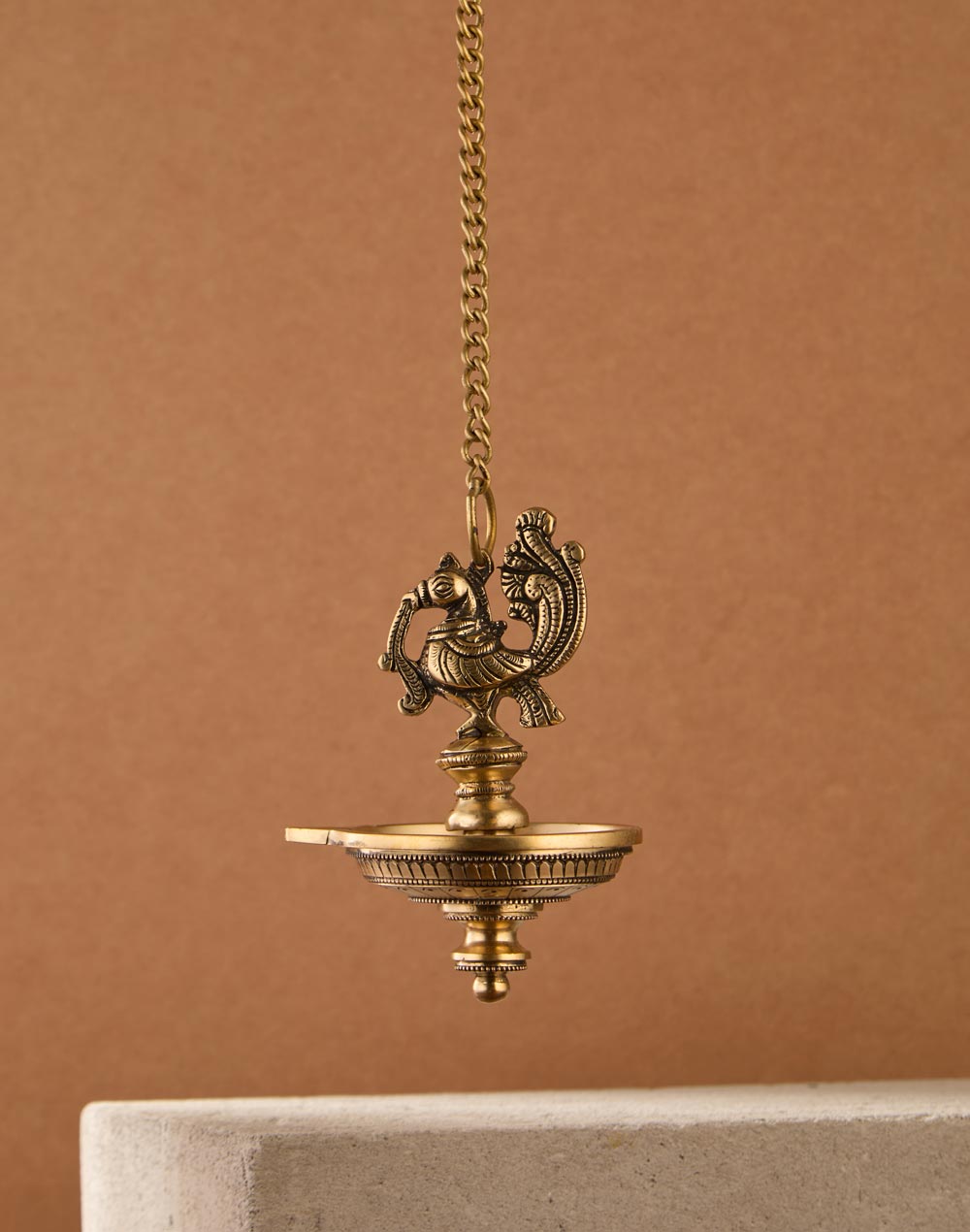 Brass Antiqued Mehnoor Oil Lamp