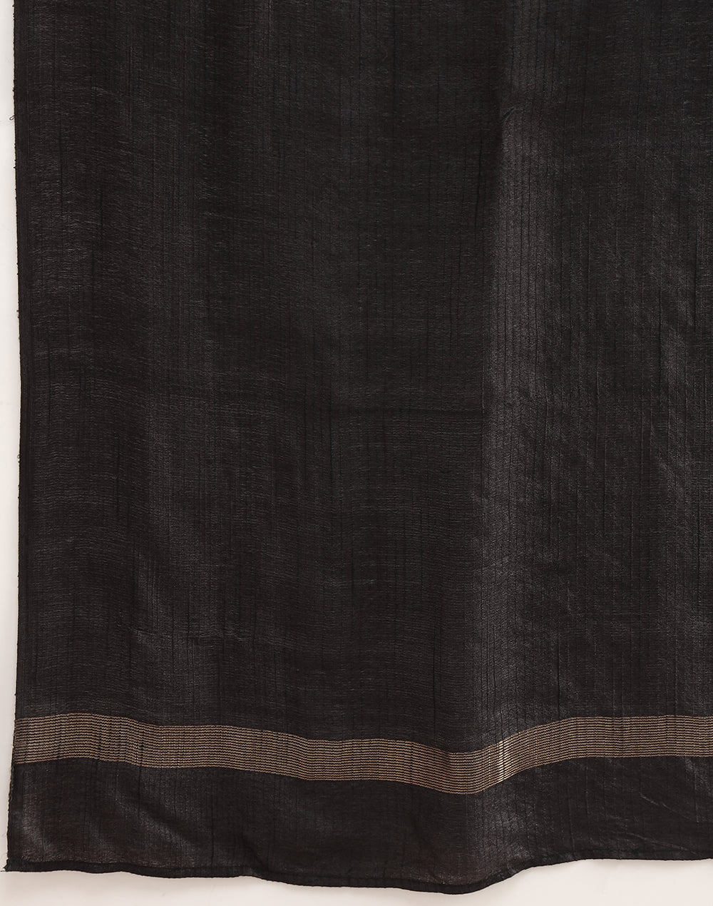 Black Silk Blend Hand Woven Stole