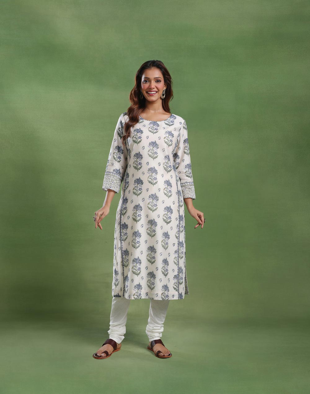 Natural Cotton Silk Long Kurta