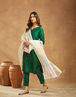Natural Cotton Silk Blend Hand Block Printed Dupatta