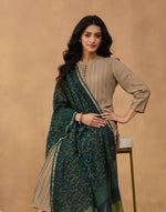 Green Cotton Silk Blend Dabu Printed Dupatta