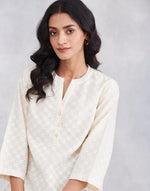 Offwhite Cotton Silk Blend Tunic