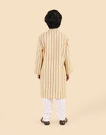 Yellow Cotton Hand Block Printed Long Kurta