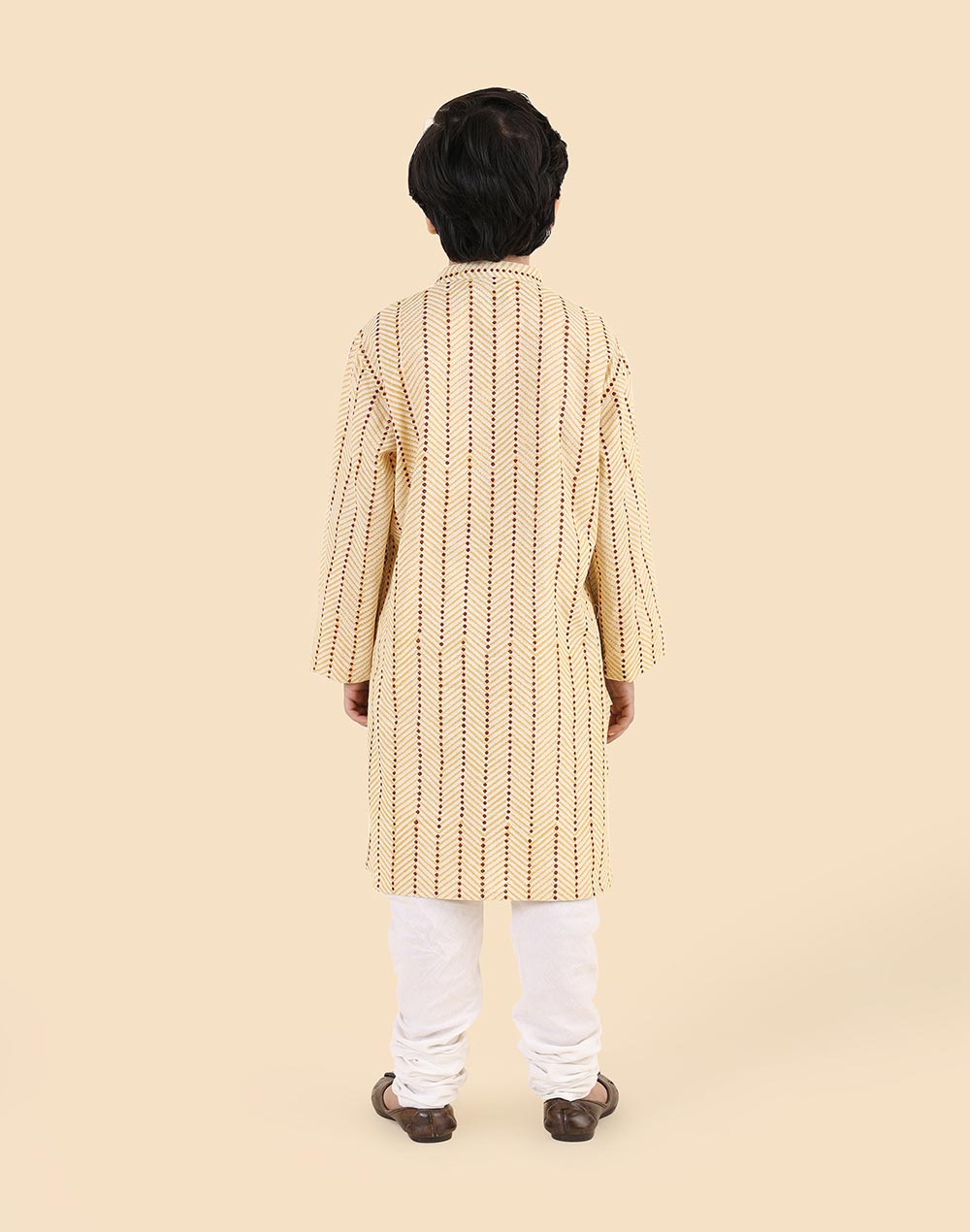 Yellow Cotton Hand Block Printed Long Kurta