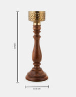 Golden Tejas Wooden Candle Holder
