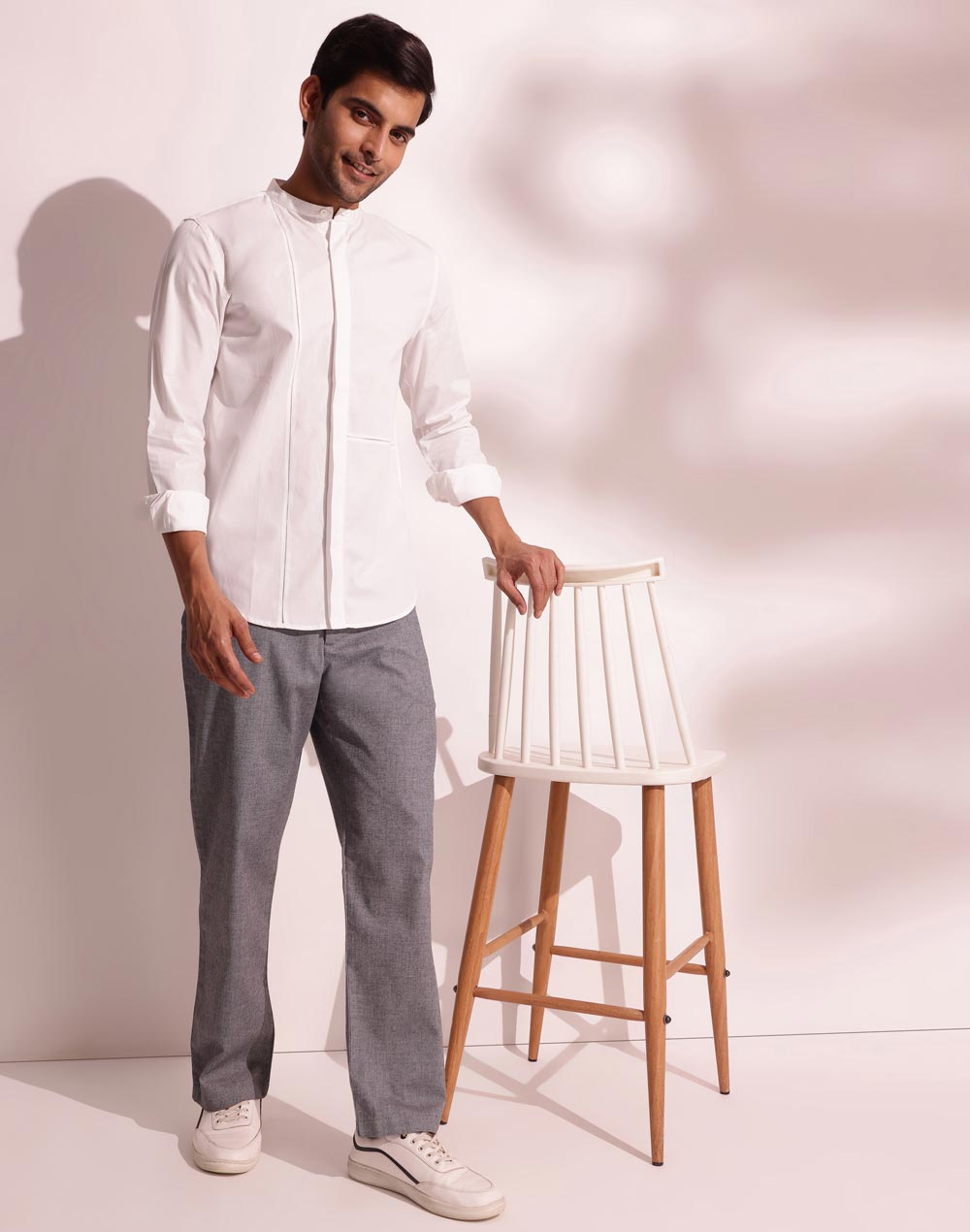 Blue Cotton Blend 808 Straight Leg Pant