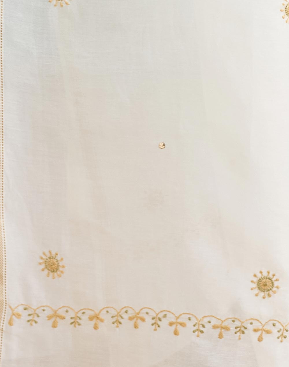 Natural Cotton Silk Blend Hand Embroidery Dupatta