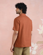 Texture and finish of the Rust Shirt by Fabindia UK