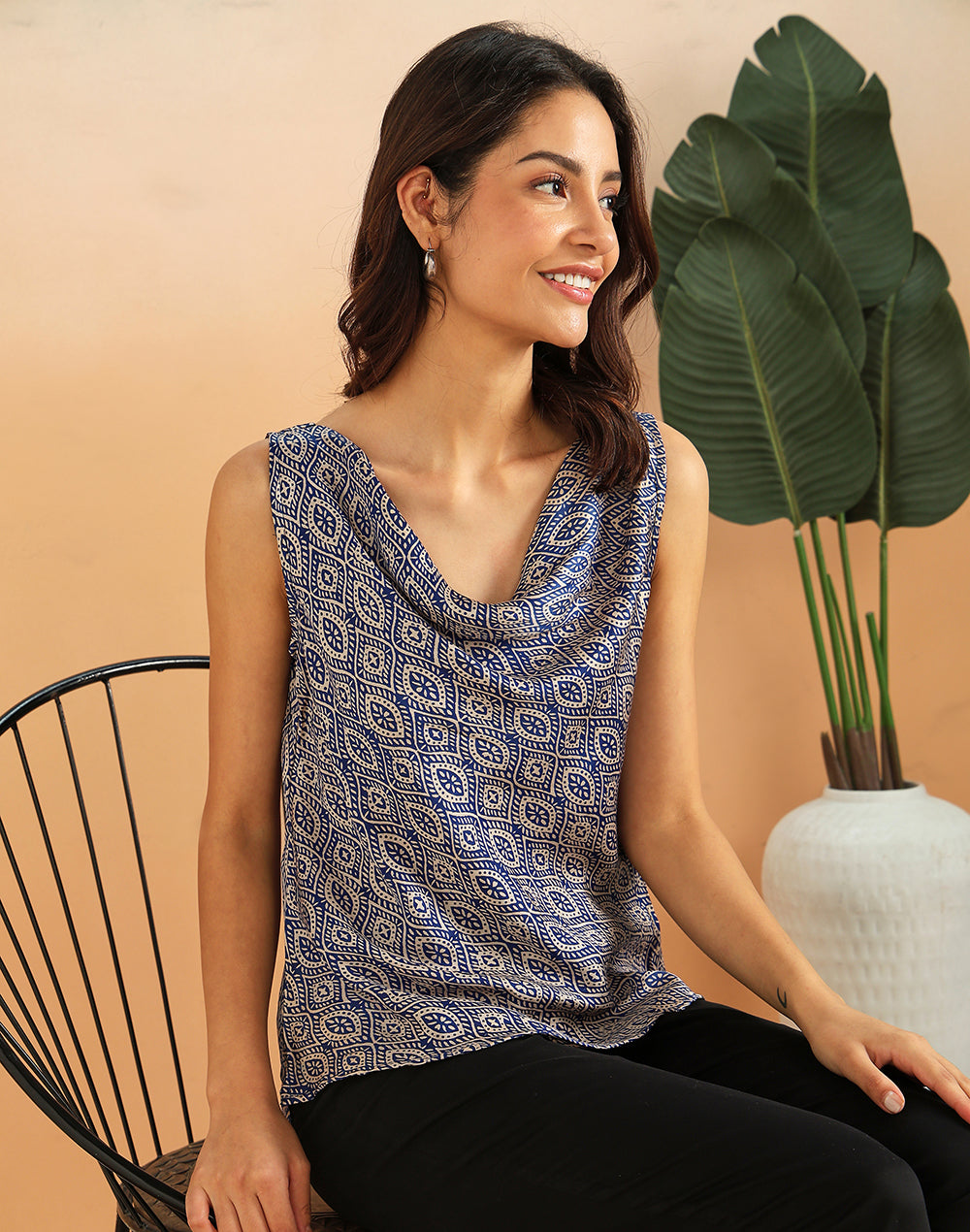 Indigo Rayon Blend Top