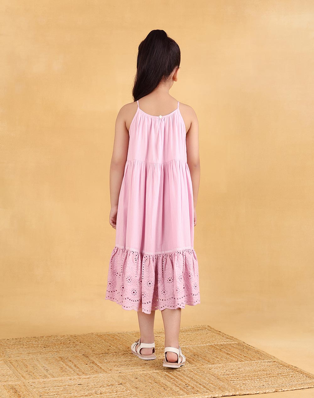 Purple Cotton Chikankari Dress