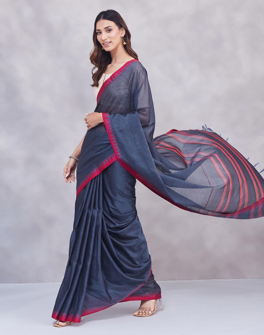 Grey Cotton Sari