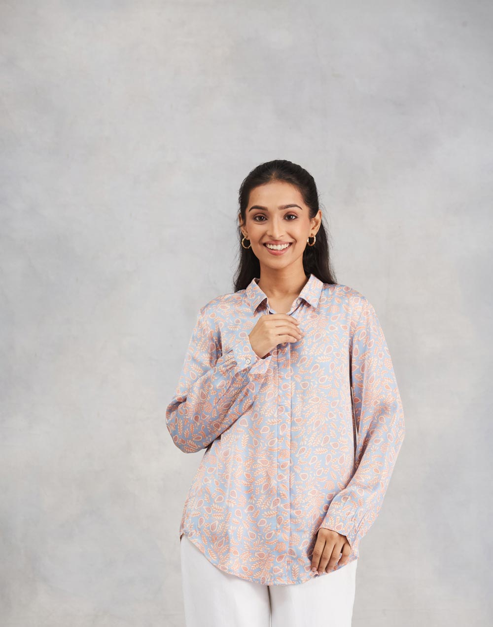 Light Blue Rayon Blend Allure Shirt
