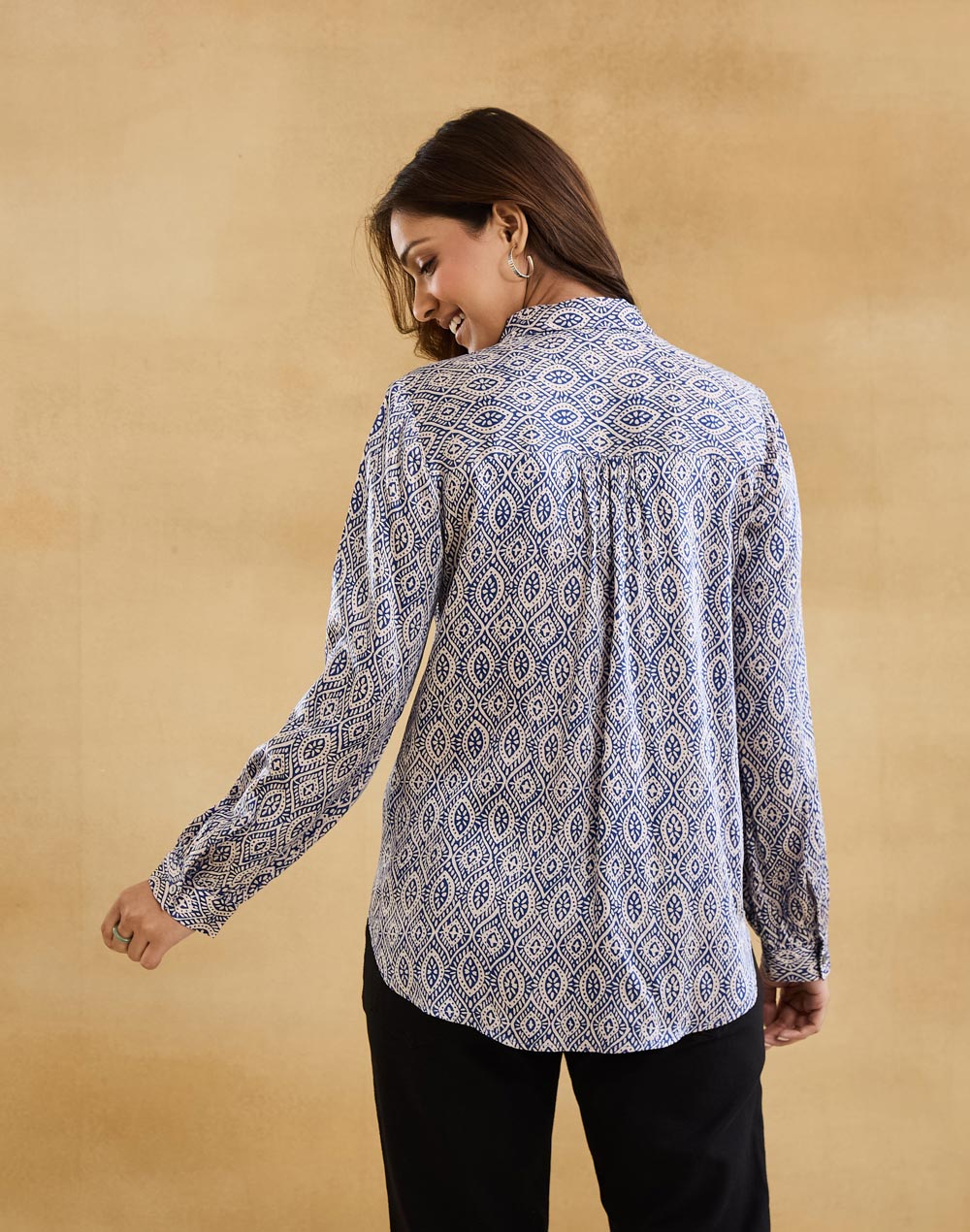 Beige Rayon Blend Allure Shirt