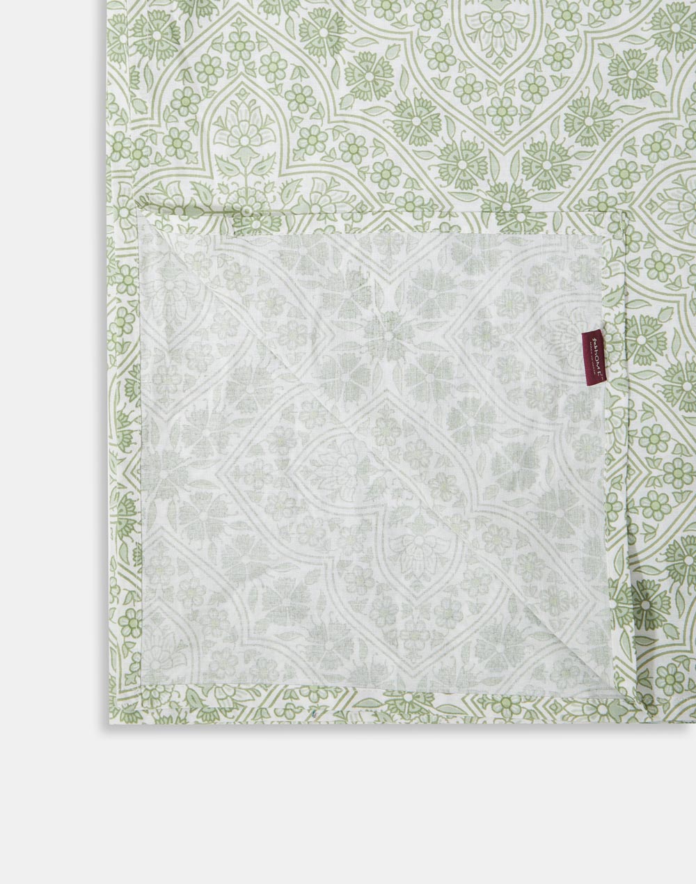 Green Sadhil Cotton Printed Bed Sheet With 1 Pillow Cover
