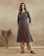 Maroon Cotton Slip & Long Kurta