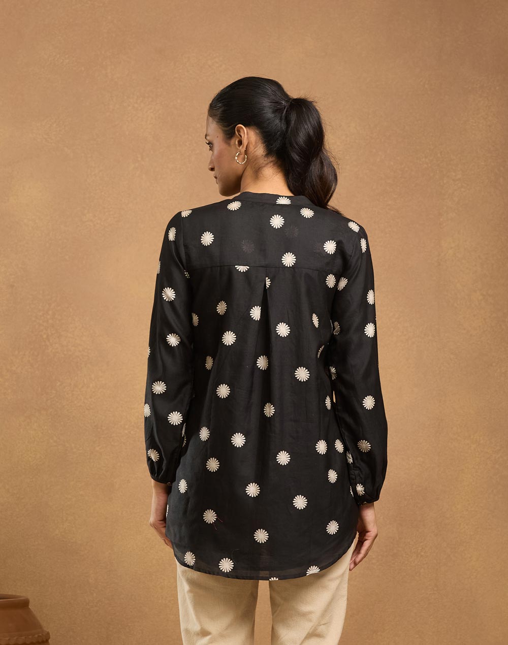 Black Cotton Silk Tunic