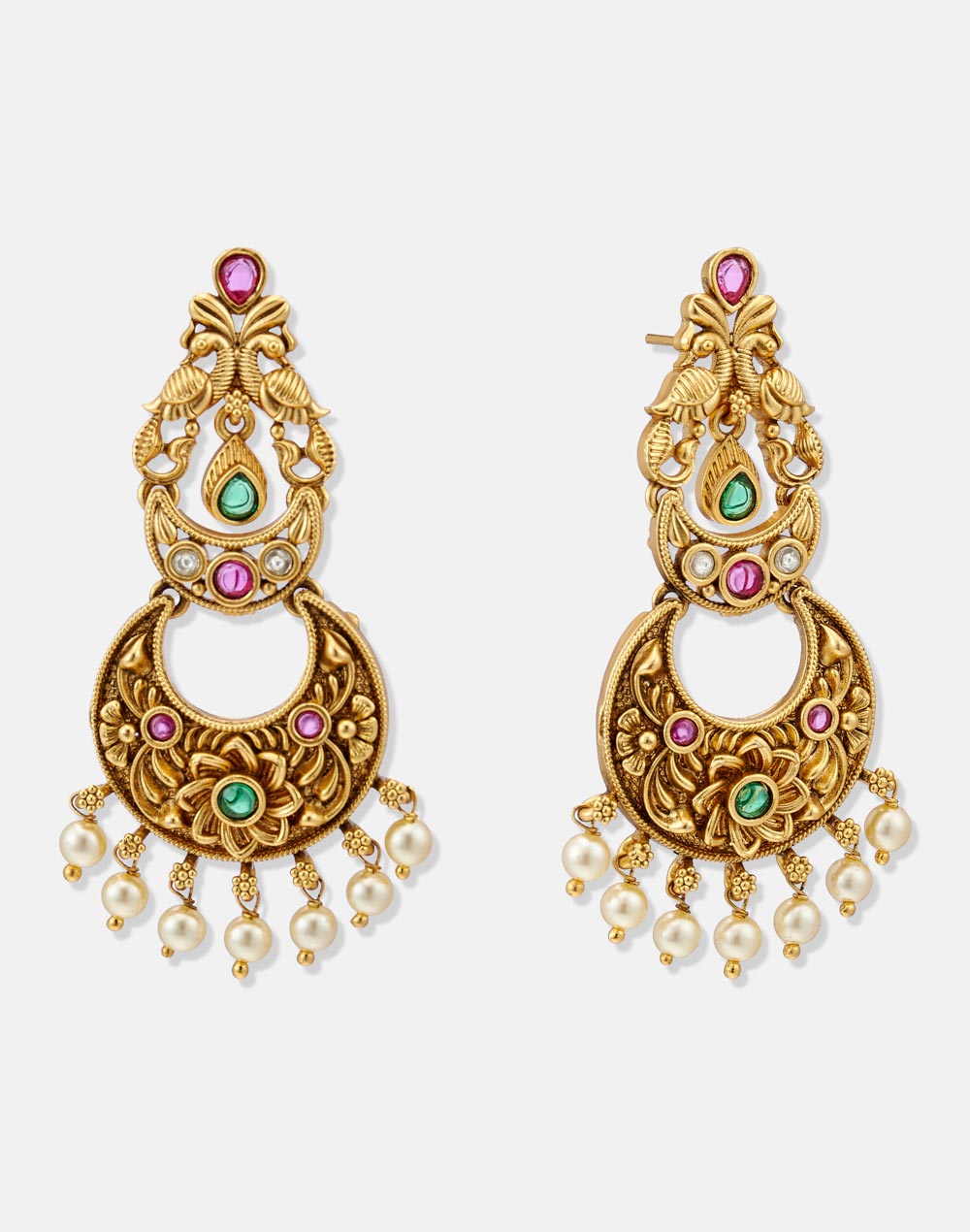 Metal Chandbali Earrings